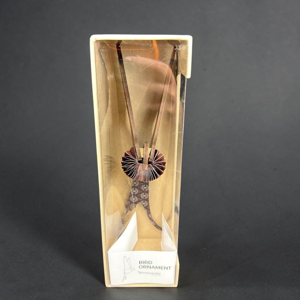 Bloomingville Bird Ornament Brown Patterned Hanging Decor 8.5 Inch New in Box
